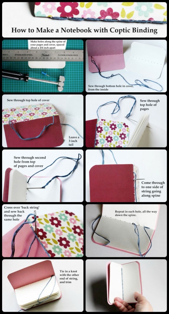 how to make a notebook copticbindingtutorial Loulou Downtown