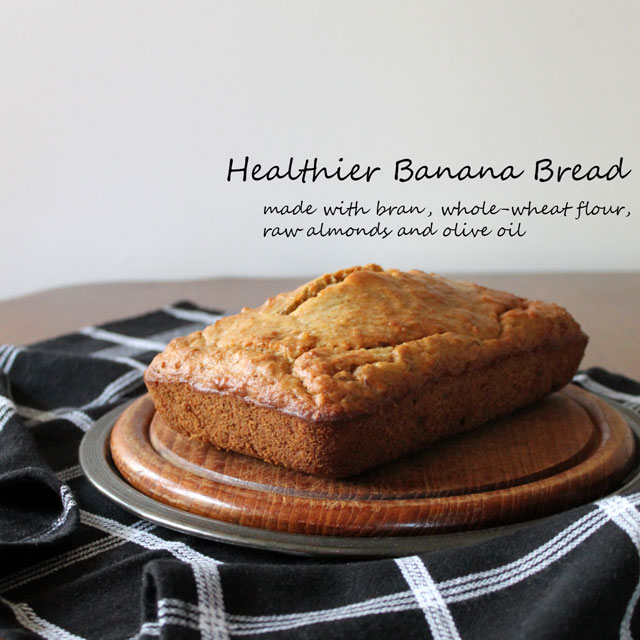 Healthier Banana Bread Made with Bran, Almonds and Olive Oil Loulou