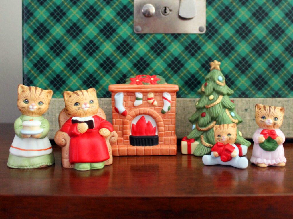 vintage cat christmas scene homco figurines found on ebay 1024x768